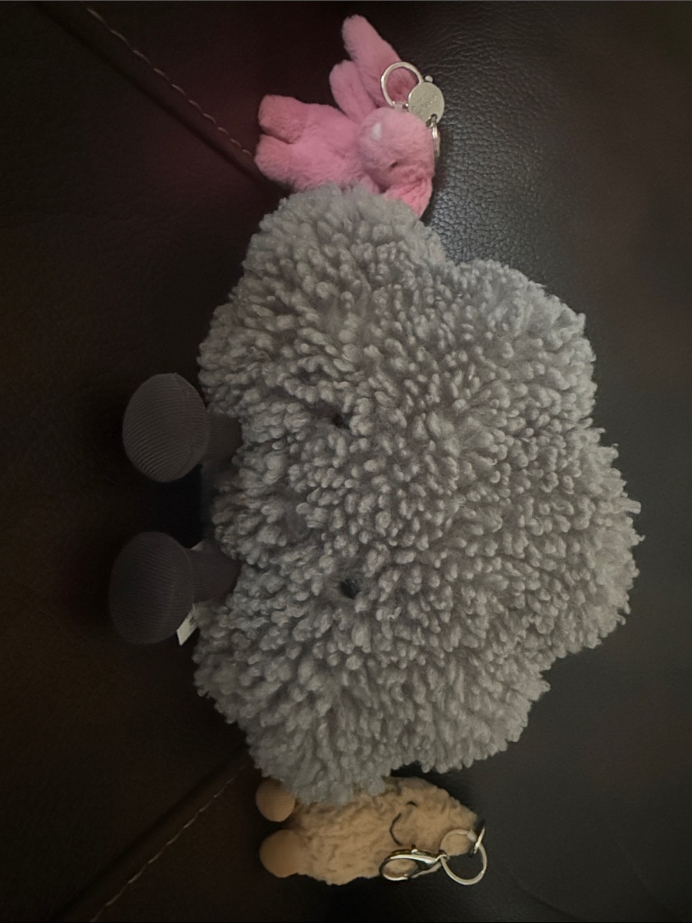 Jellycat storm cloud and 2 bag charms